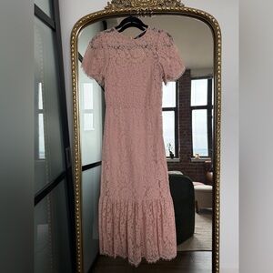 Zara Floral Lace Top in Soft Pink